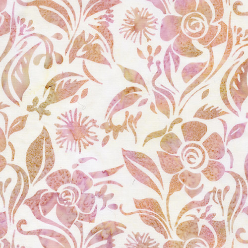 Lumin Fabrics Island Batik Quiet Charm Jerry Khiev Floral Spun Neutral Ghost