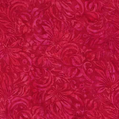 Lumin Fabrics Island Batik Colorburst Jerry Khiev Square Floral Red Imperial