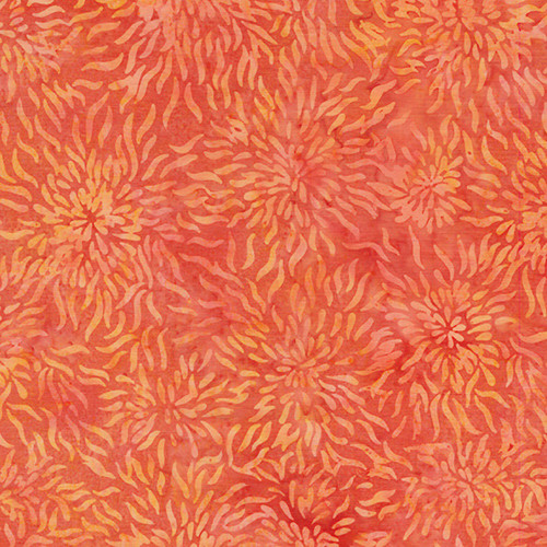 Lumin Fabrics Island Batik Colorburst Jerry Khiev Starburst Orange Tangerine