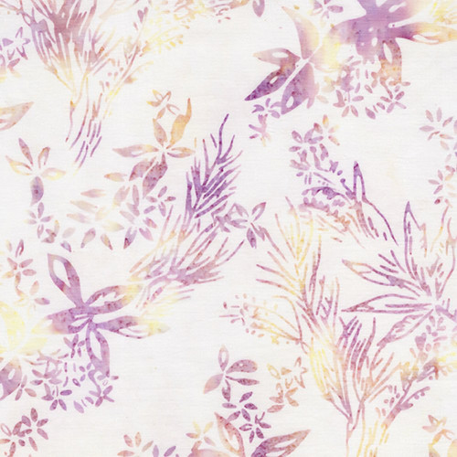 Lumin Fabrics Island Batik Quiet Charm Jerry Khiev Wildflowers Neutral Porcelain
