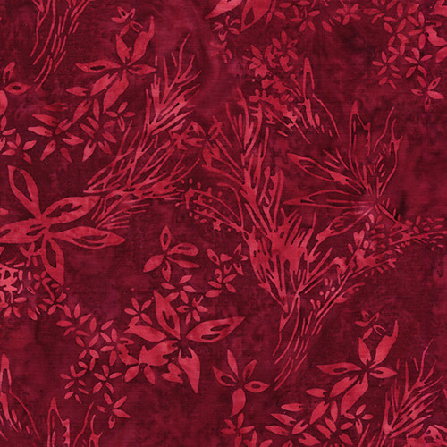 Lumin Fabrics Island Batik Colorburst Jerry Khiev Wildflowers Red Cherry