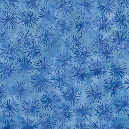 Lumin Fabrics Island Batik Colorburst Jerry Khiev Dandelion Blue Sky