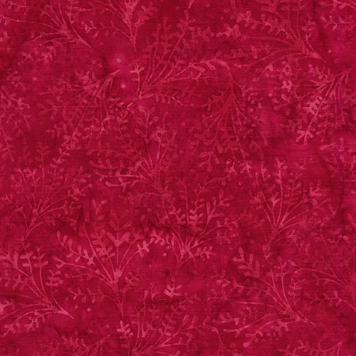 Lumin Fabrics Island Batik Colorburst Jerry Khiev Sprigs Red Candy