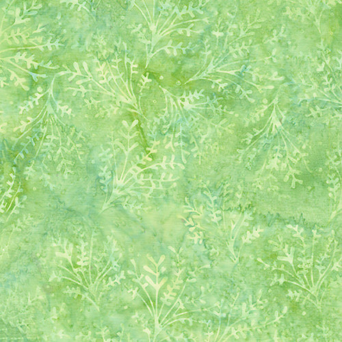 Lumin Fabrics Island Batik Everlasting Jerry Khiev Sprigs Green Pistachio