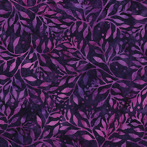 Lumin Fabrics Island Batik Berry Crush Jerry Khiev Sprigs Berries Purple