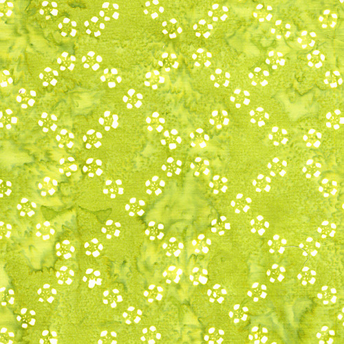 Lumin Fabrics Island Batik Frosted Foliage Tiffany Hayes Floral Chain Green Seedling