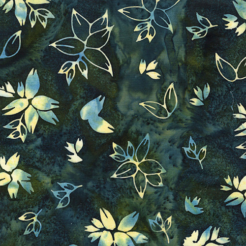 Lumin Fabrics Island Batik Frosted Foliage Tiffany Hayes Leaf Collections Multi Green Grey Gold