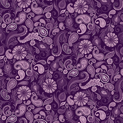 Lumin Fabrics White Owl Wild Garden Nicole Tamarin Paisley Purple
