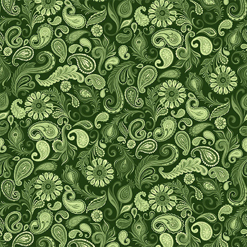 Lumin Fabrics White Owl Wild Garden Nicole Tamarin Paisley Green