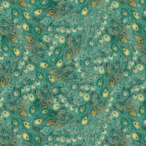Lumin Fabrics White Owl Wild Garden Nicole Tamarin Feathers Teal