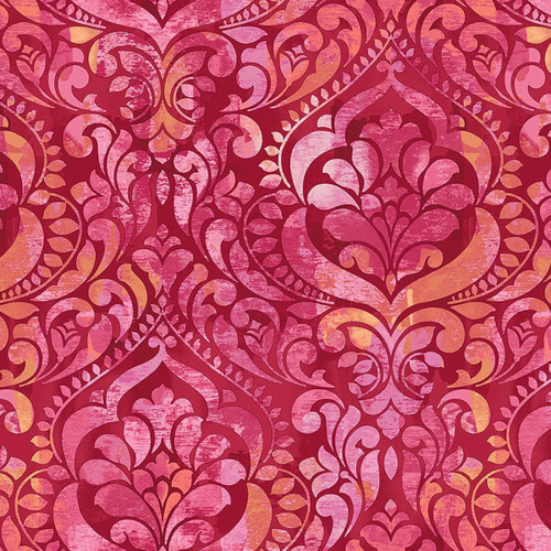 Studio E Fabrics You Damask! 118 Inch wide Quilt Backing by Chelsea DesignWorks Ruby Red Damask