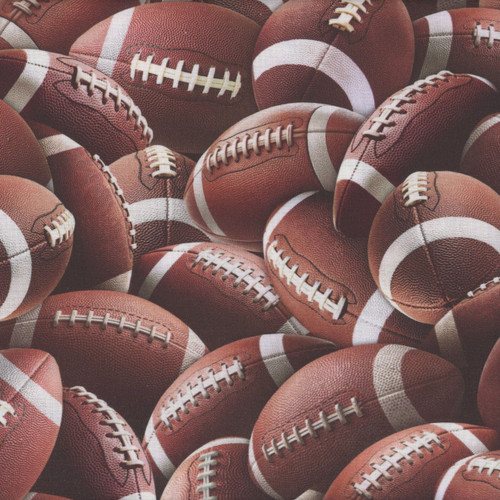 Timeless Treasures Fabrics Sports Novelty Brown Football Collage
