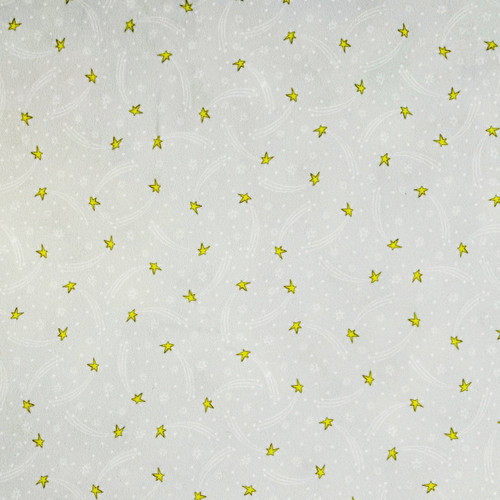 Timeless Treasures Fabrics Softie Minky Fleece Grey Yellow Shooting Stars