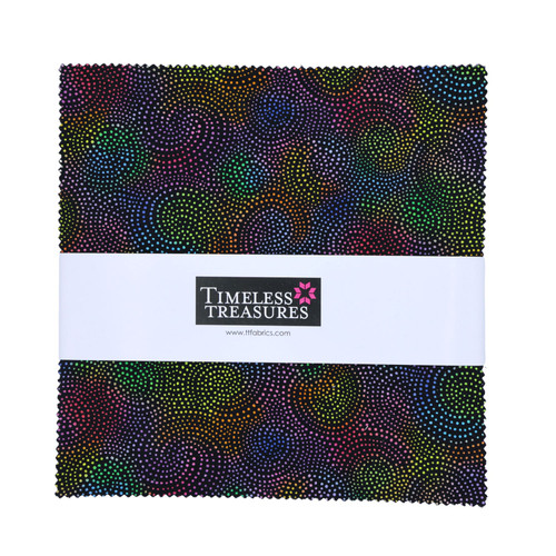 Timeless Treasures Fabrics Twirl Texture Layer Cake Ten Inch Squares Rainbow