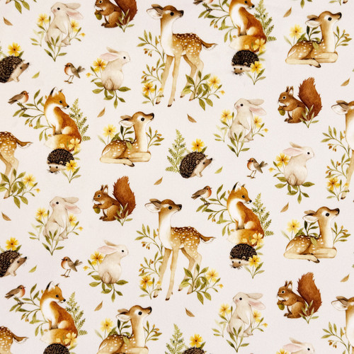 Dear Stella Fabrics Taupe Fawn d of You Baby Deer Softie Minky Fleece