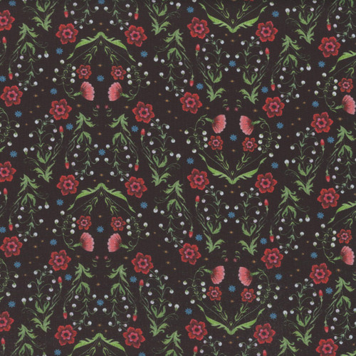 Free Spirit Fabrics Nocturnal Creatures Maria Matos Black Victorian Garden