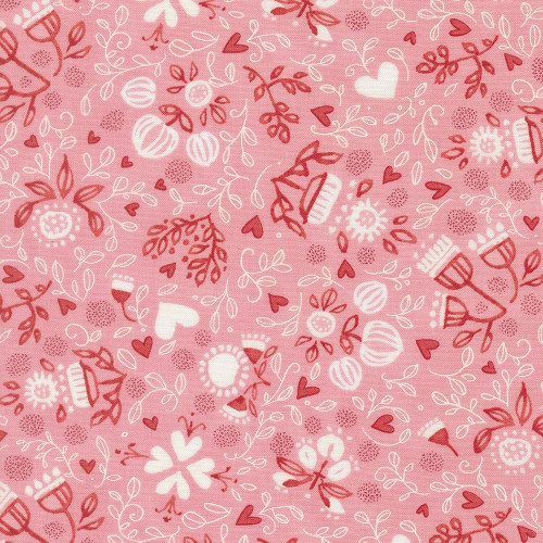 Moda Fabrics Darling Peony Robin Pickens Watercolor Scattered Lovelies  Pink Sweetheart