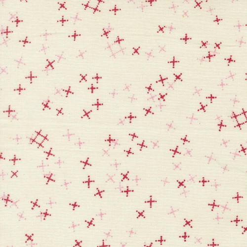 Moda Fabrics Darling Peony Robin Pickens Tiny Pluses Multi Cream