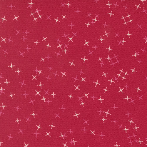 Moda Fabrics Darling Peony Robin Pickens Tiny Pluses Red Lipstick