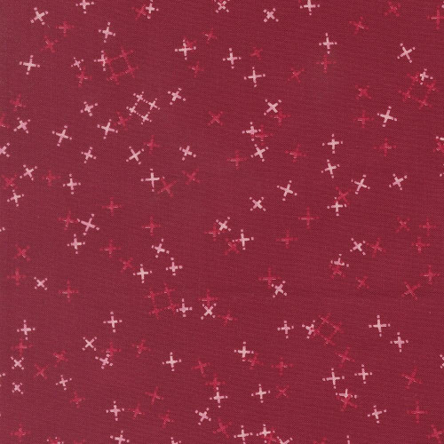 Moda Fabrics Darling Peony Robin Pickens Tiny Pluses Red Cranberry