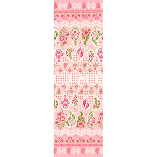 Moda Fabrics Darling Peony Robin Pickens Watercolor Ombre Paisley Double Border Pink Cotton Candy