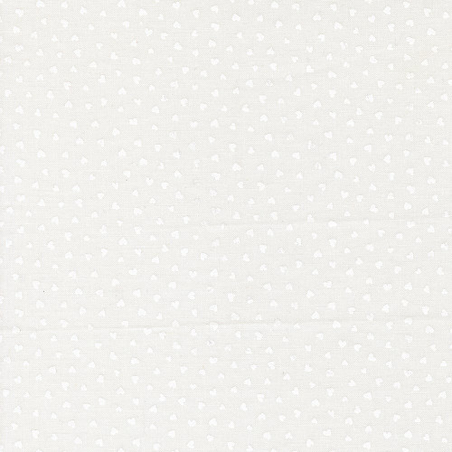 Moda Fabrics Funny Valentine Lizzy House Tiny Hearts White on White Champagne White