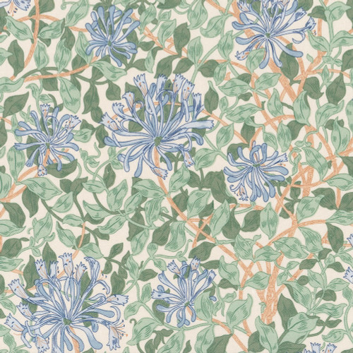 Riley Blake Fabrics Liberty of London Craft Garden Honeysuckle Blue Tan 108 Inch Wide Quilt Backing