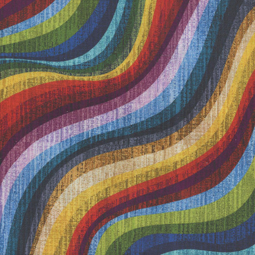 Windham Fabrics Universal Terrain Wave Red Blue Yellow Green 108 Inch Wide Quilt Back