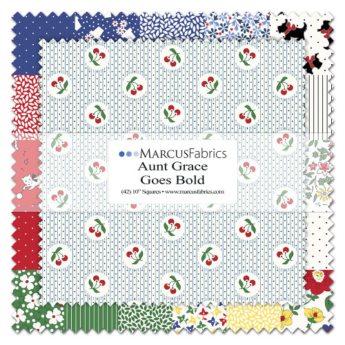 Marcus Fabrics Aunt Grace Goes Bold Judie Rothermel Layer Cake Ten Inch Squares