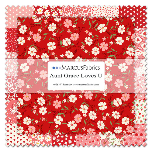 Marcus Fabrics Aunt Grace Loves U Judie Rothermel Layer Cake Ten Inch Squares