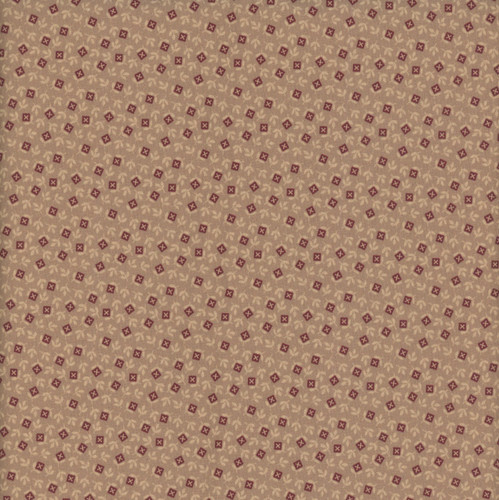Marcus Fabrics Old Village Greens Pam Buda Square Flowers Beige