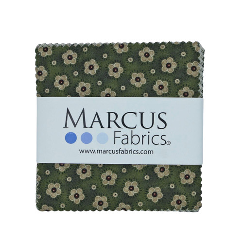 Marcus Fabrics Old Village Greens Pam Buda Charm Pack 5 Inch Squares