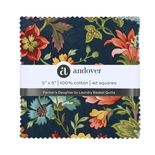 Andover Fabrics Farmers Daughter by Laundry Basket Quilts Five Inch Charm Squares