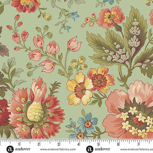 Andover Fabrics Farmers Daughter by Laundry Basket Quilts Milk and Honey Garden Green