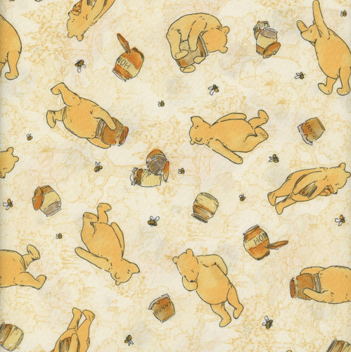 Studio E Fabrics Classic Winnie WA Dodge Winnie The Pooh Yellow Winnie the Pooh