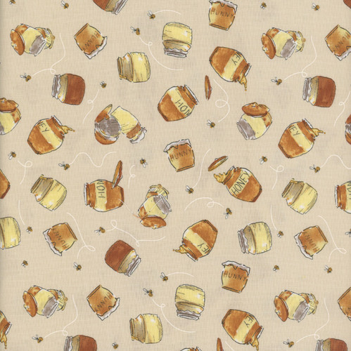Studio E Fabrics Classic Winnie WA Dodge Winnie The Pooh Tan Taupe Pooh Honey Pots