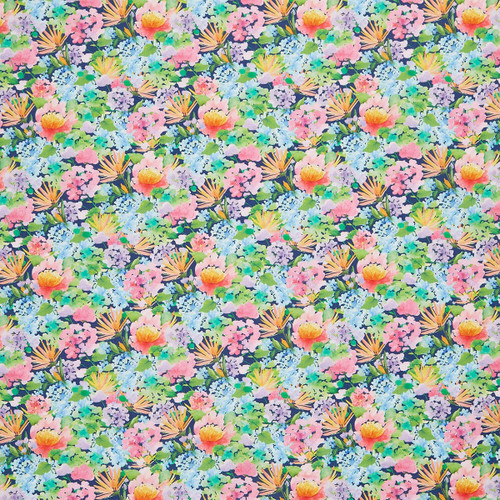 Blank Quilting Fabrics Bows and Blooms Blue Pink Green Packed Flowers