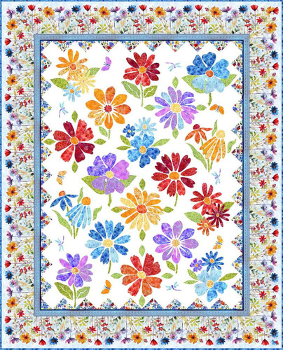 In The Beginning Fabrics Night and Day Jason Yenter Blooming Day Quilt Kit