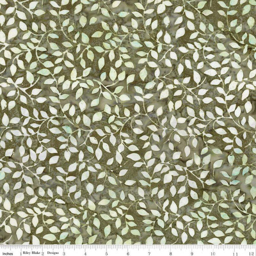 Riley Blake Fabrics Expressions Batiks Decorator Style Khaki Green Leafy Vine