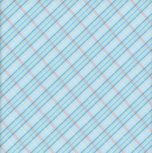 Benartex Fabrics Enchanted Spring Andi Metz Pastel Plaid Blue