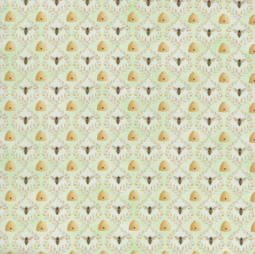 Benartex Fabrics Enchanted Spring Andi Metz Sweet Bees Green