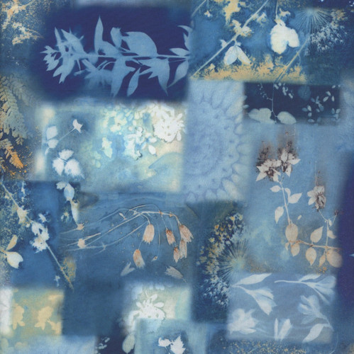Clothworks Fabrics Naturescape Liz St Andre Patchwork Shades of Blue