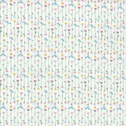 Clothworks Fabrics Ethereal Garden Joanna Plucknett Stripe White Blue