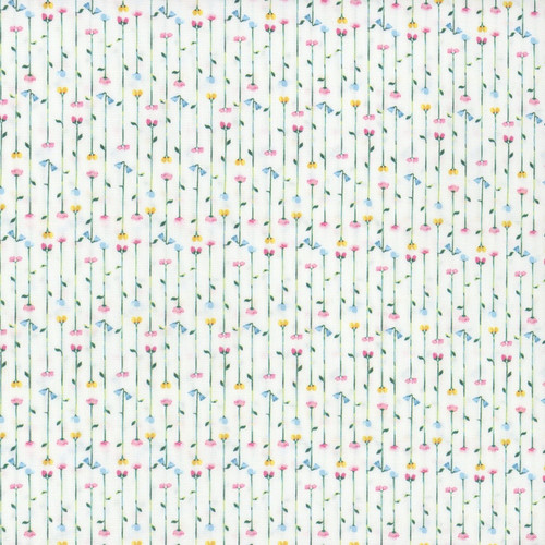 Clothworks Fabrics Ethereal Garden Joanna Plucknett Stripe White Blue