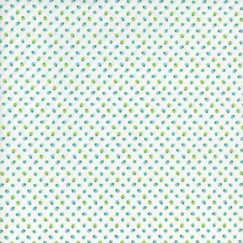 Clothworks Fabrics Ethereal Garden Joanna Plucknett Petal Dot White Green