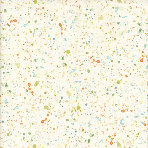 Clothworks Fabrics Hummingbird Days Katie Pertiet Splatter Cream Brown Green
