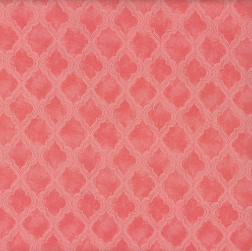 Clothworks Fabrics Hummingbird Days Katie Pertiet Damask Red Pink Coral