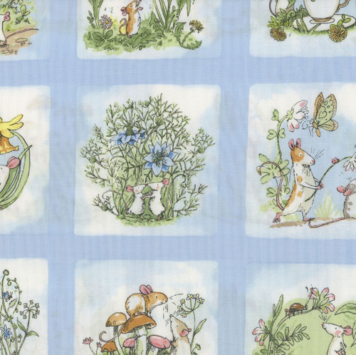 Clothworks Fabrics Mouseplay Anita Jeram Small Blocks Blue