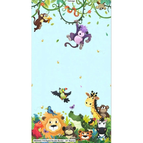 Clothworks Fabrics Jungle Friends Double Border