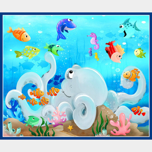 Clothworks Fabrics Under The Sea Susybee 36 Inch Storybook
